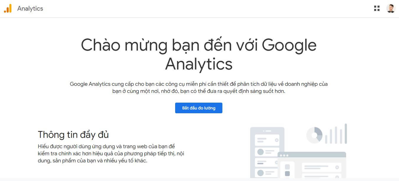 Bắt đầu thiết lập Google Analytics