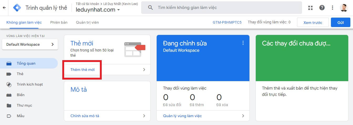 Thêm thẻ mới trong Google Tag Manager